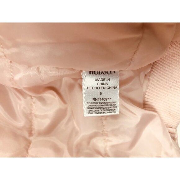 Hudson Girls Pink Embroidered Puffer Jacket Size 5 - Picture 8 of 10
